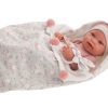 Antonio Juan levensechte babypop meisje fullbody met kleding slaapzak en speen 43 cm - Afbeelding 6