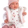 Llorens levensechte babypop soft body baby pop met geluid kleding en speen 44 cm - Afbeelding 2
