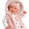 Llorens levensechte babypop soft body baby pop met geluid kleding en speen 44 cm