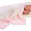 Poppen omslagdeken roze voor poppen maat 34 t/m 46 cm