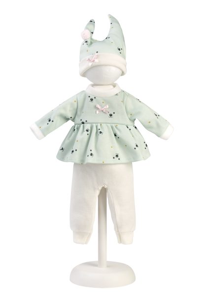Llorens Poppenkleding 3 delig mint wit Llorens voor pop 38 t/m 42 cm