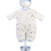 Llorens Poppenkleding 3 delig wit blauw Llorens voor pop 38 t/m 42 cm