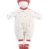 Llorens Poppenkleding 3 delig wit koraal Llorens voor pop 38 t/m 42 cm
