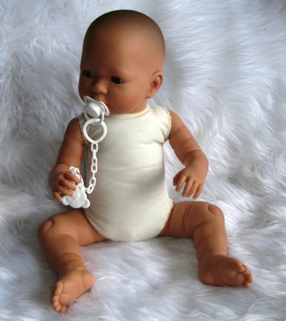 AD7 Levensechte Babypop Lisa soft body met slaapogen en speen 52 cm - Afbeelding 2