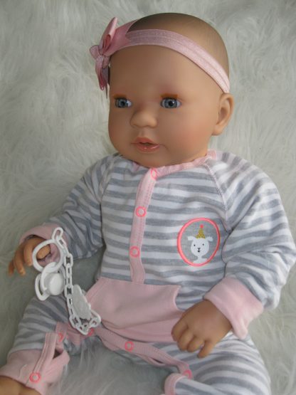AD7c Levensechte Babypop soft body slaapogen kleding speen 52 cm - Afbeelding 4