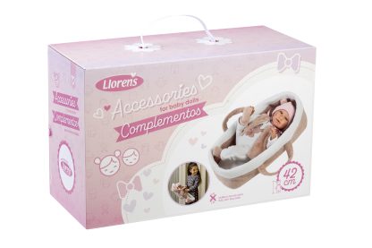 Llorens Poppenkleding 5 delig met reiswieg  Llorens voor pop 40 t/m 44 cm - Afbeelding 2