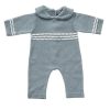 Poppenkleding By Astrup blauw gebreid voor pop 35 t/m 39 cm