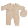 Poppenkleding By Astrup perzik gebreid voor pop 48 t/m 52 cm