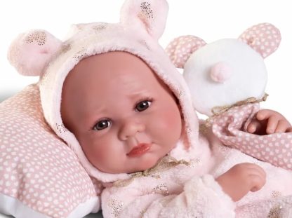 Antonio Juan levensechte babypop full body meisje bruine ogen met kleding 43 cm