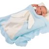 Poppen omslagdeken blauw voor poppen maat 34 t/m 46 cm