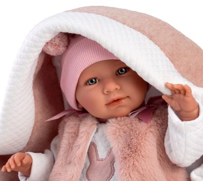 Llorens Poppenkleding 5 delig met reiswieg  Llorens voor pop 40 t/m 44 cm - Afbeelding 4