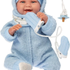 Llorens babypop Set van 2 Babypoppen in kleding speen 42 cm - met geluid - Afbeelding 5