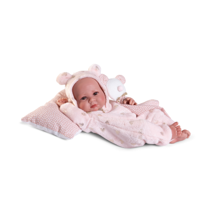 Antonio Juan levensechte babypop full body meisje bruine ogen met kleding 43 cm - Afbeelding 9