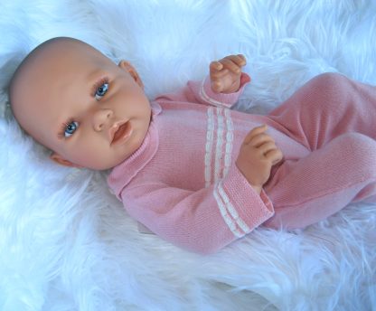 ADK0b Levensechte Babypop New born Meisje fullbody blank in kleding en speen 52 cm - Afbeelding 9