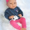 ADK0a Levensechte Babypop New born Meisje fullbody blank in kleding en speen 52 cm - Afbeelding 8