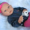 ADK0a Levensechte Babypop New born Meisje fullbody blank in kleding en speen 52 cm - Afbeelding 4