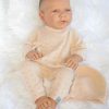 ADK1c Levensechte Babypop new born meisje in gebreid setje peach 52 cm - Afbeelding 7