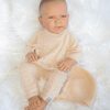 ADK1c Levensechte Babypop new born meisje in gebreid setje peach 52 cm - Afbeelding 3