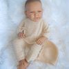 ADK1c Levensechte Babypop new born meisje in gebreid setje peach 52 cm - Afbeelding 15