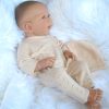 ADK1c Levensechte Babypop new born meisje in gebreid setje peach 52 cm - Afbeelding 14