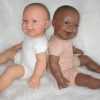 AD3CO Levensechte Babypoppen combi set van 2 poppen blank en donker 53 cm - Afbeelding 9