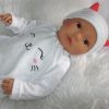 AD9d Levensechte Babypop Leoni soft body bruine ogen met kleding speen 52 cm - Afbeelding 20