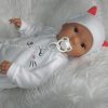 AD9d Levensechte Babypop Leoni soft body bruine ogen met kleding speen 52 cm - Afbeelding 3