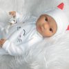 AD9d Levensechte Babypop Leoni soft body bruine ogen met kleding speen 52 cm - Afbeelding 28