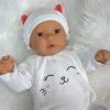 AD9d Levensechte Babypop Leoni soft body bruine ogen met kleding speen 52 cm - Afbeelding 29