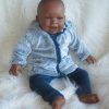 AD3i Levensechte Babypop soft body pop donker met kleding 53 cm - Afbeelding 9
