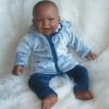 AD3i Levensechte Babypop soft body pop donker met kleding 53 cm