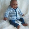 AD3i Levensechte Babypop soft body pop donker met kleding 53 cm - Afbeelding 15