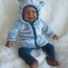 AD3i Levensechte Babypop soft body pop donker met kleding 53 cm - Afbeelding 7