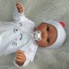 AD9d Levensechte Babypop Leoni soft body bruine ogen met kleding speen 52 cm - Afbeelding 10