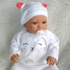 AD9d Levensechte Babypop Leoni soft body bruine ogen met kleding speen 52 cm - Afbeelding 8