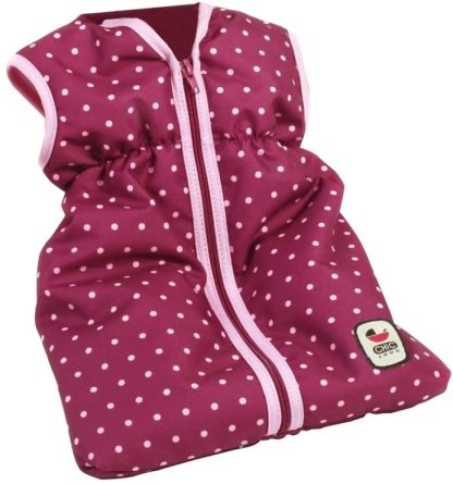 Poppen slaapzak bordeaux voor poppen maat 35 t/m 47 cm