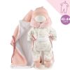Llorens Poppenkleding 4 delig met omslagdeken Llorens voor pop 41 t/m 44 cm