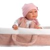 Llorens levensechte babypop soft body baby pop met geluid reiswieg en speen 42 cm - Afbeelding 9