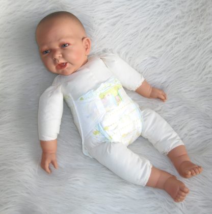 AD6 Levensechte Babypop soft body flexibel zonder kleding 53 cm - Afbeelding 25