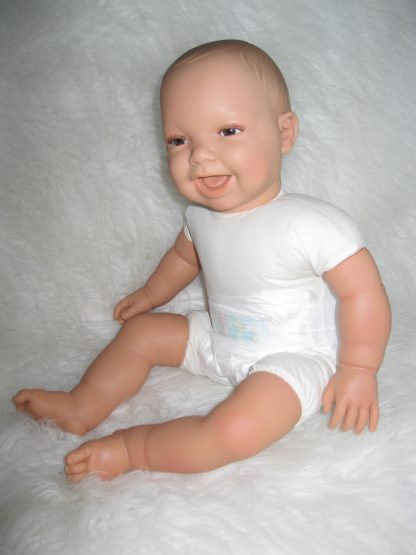 AD3d Levensechte Babypop soft body lachend bruine ogen 53 cm - Limited Edition - Afbeelding 9