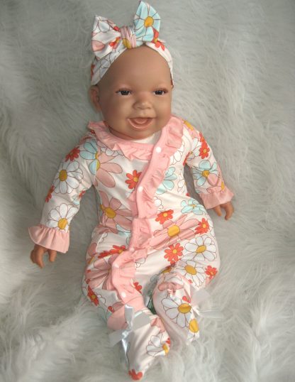 AD3i2 Levensechte Babypop soft body bruine ogen kleding speen 53 cm - Limited Edition - Afbeelding 2