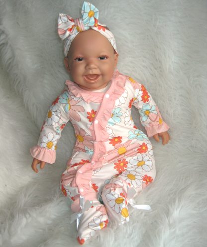 AD3i2 Levensechte Babypop soft body bruine ogen kleding speen 53 cm - Limited Edition - Afbeelding 3