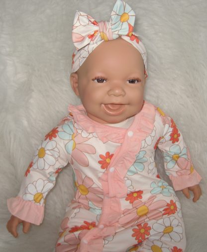 AD3i2 Levensechte Babypop soft body bruine ogen kleding speen 53 cm - Limited Edition - Afbeelding 24