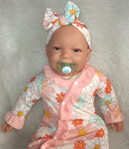 AD3i2 Levensechte Babypop soft body bruine ogen kleding speen 53 cm - Limited Edition - Afbeelding 8