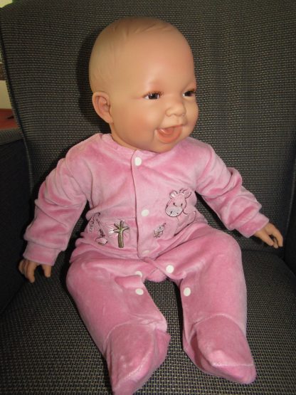 AD3b Levensechte Babypop soft body bruine ogen roze kleding 53 cm - Limited Edition - Afbeelding 7