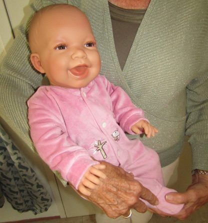 AD3b Levensechte Babypop soft body bruine ogen roze kleding 53 cm - Limited Edition - Afbeelding 17