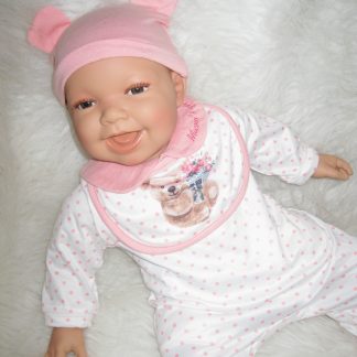 AD3i3 Levensechte Babypop soft body bruine ogen met kleding 53 cm - Limited Edition