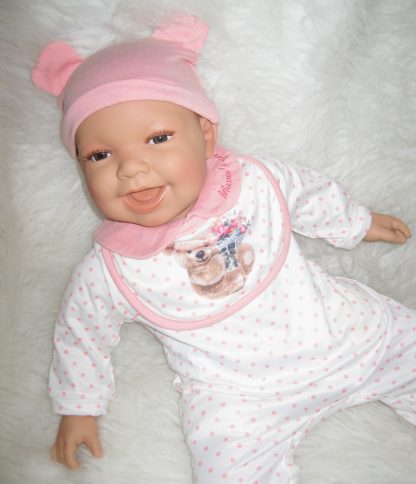 AD3i3 Levensechte Babypop soft body bruine ogen met kleding 53 cm - Limited Edition