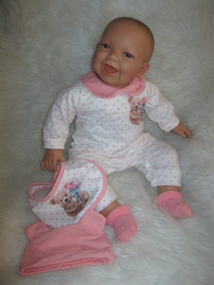 AD3i3 Levensechte Babypop soft body bruine ogen met kleding 53 cm - Limited Edition - Afbeelding 21