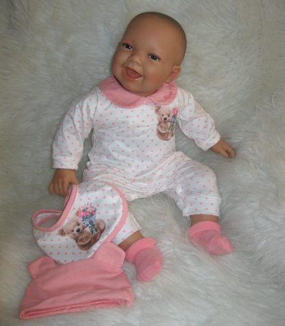 AD3i3 Levensechte Babypop soft body bruine ogen met kleding 53 cm - Limited Edition - Afbeelding 20
